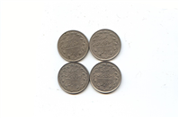  4 عدد سکه 2 دو ریالی سال 1358 جمهوری